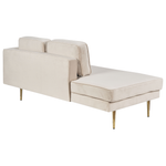 Chaiselongue Samtstoff beige rechtsseitig MIRAMAS