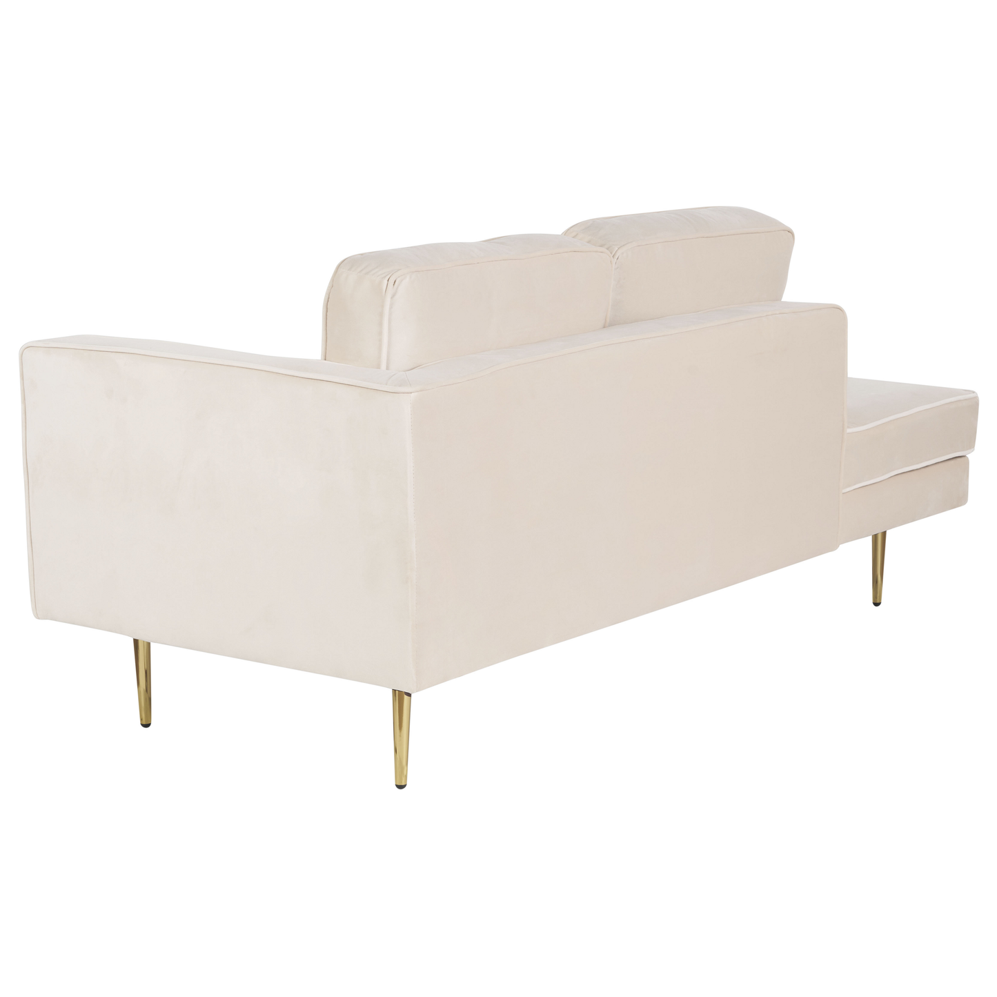 Chaiselongue Samtstoff beige rechtsseitig MIRAMAS