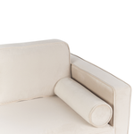 Chaiselongue Samtstoff beige rechtsseitig MIRAMAS