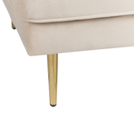 Chaiselongue Samtstoff beige rechtsseitig MIRAMAS