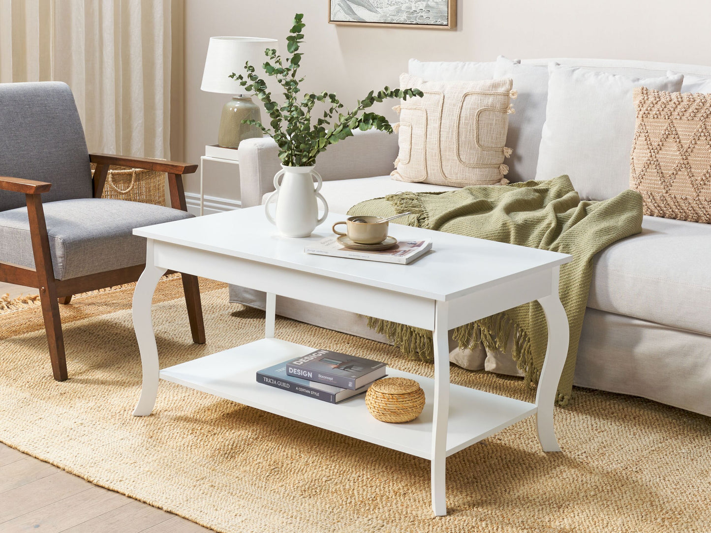 Couchtisch weiss rechteckig 55 x 101 cm HARTFORD