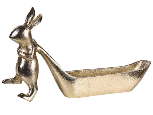 Dekoschale Aluminium gold Osterhase 39 cm PROGO
