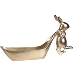Dekoschale Aluminium gold Osterhase 39 cm PROGO
