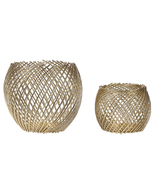 Kerzenständer 2er Set TANDUY Metall 18/22 cm Gold
