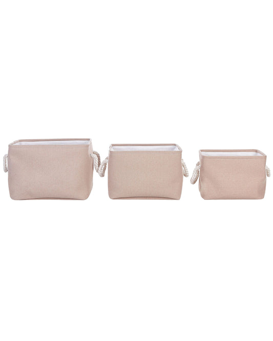 Aufbewahrungskorb beige 3er Set DARQAB