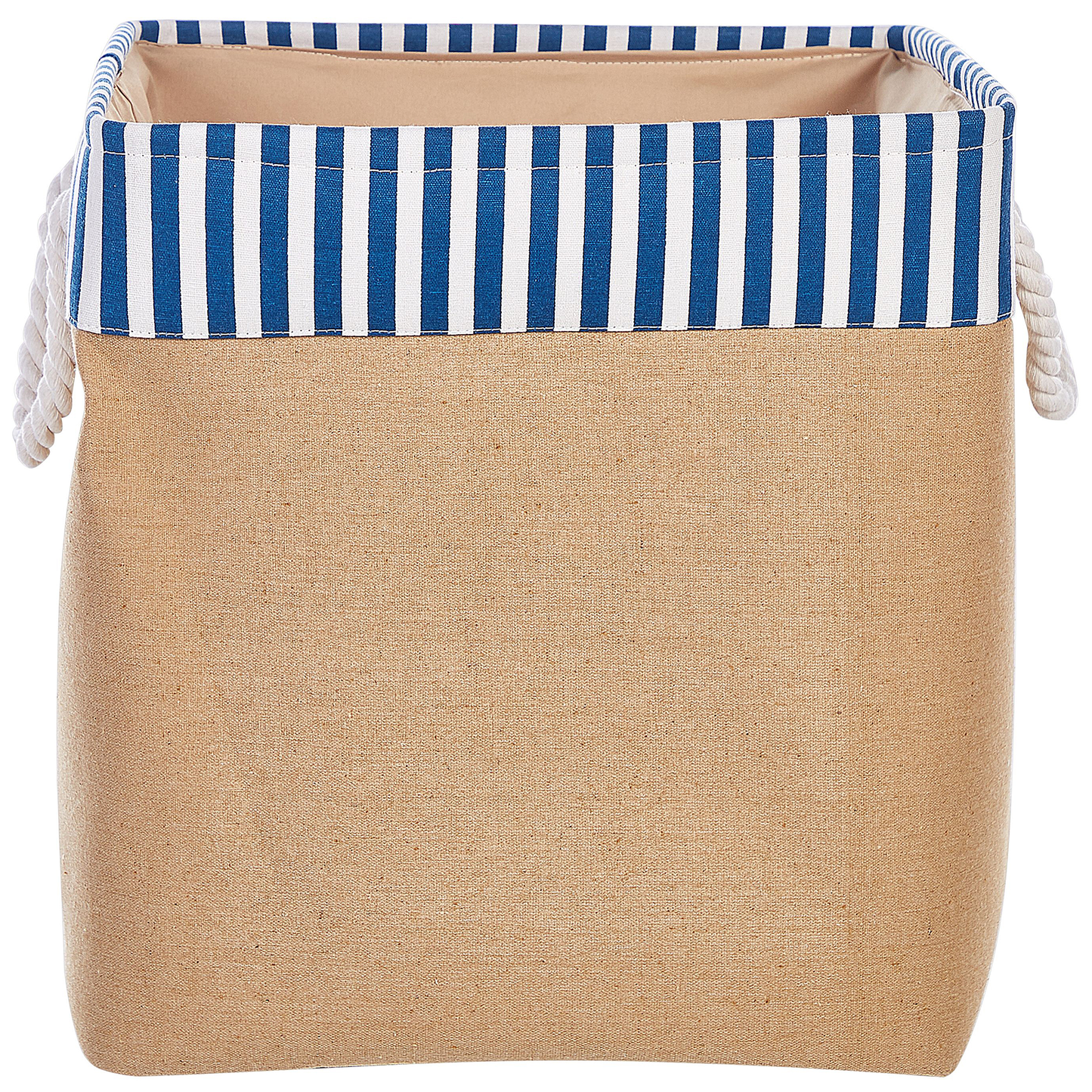 Textilkorb beige Streifenmuster 2er Set TUGUL