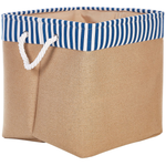 Textilkorb beige Streifenmuster 2er Set TUGUL