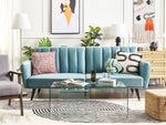 3-Sitzer Schlafsofa Samtstoff hellblau VIMMERBY