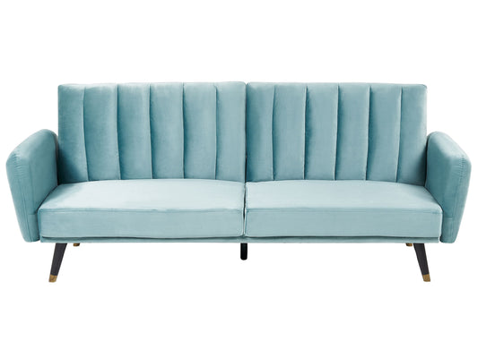 3-Sitzer Schlafsofa Samtstoff hellblau VIMMERBY