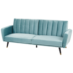 3-Sitzer Schlafsofa Samtstoff hellblau VIMMERBY
