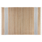 Teppich Jute beige / hellblau 160 x 230 cm Streifenmuster Kurzflor zweiseitig MIRZA
