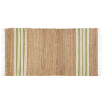 Teppich Jute beige / olivgrün 80 x 150 cm Streifenmuster Kurzflor zweiseitig MIRZA