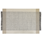 Teppich Wolle beige / schwarz 140 x 200 cm Kurzflor DIVARLI