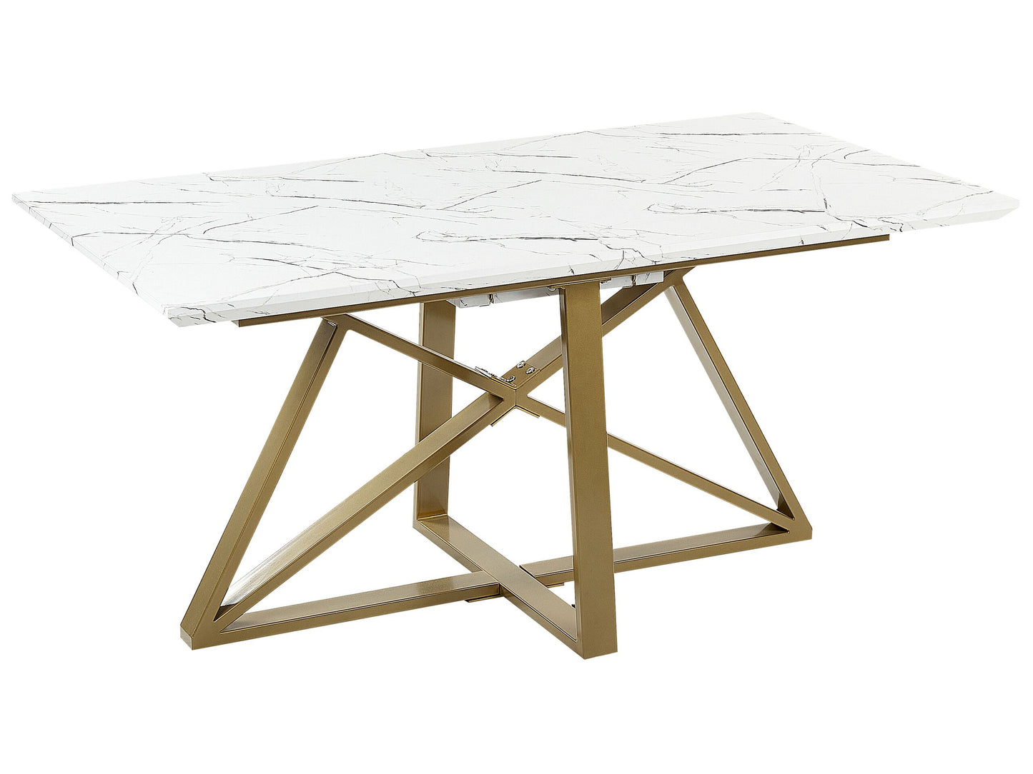 Ausziehbarer Esstisch MAXIMUS Weisser Marmor 160/200 cm 90 cm