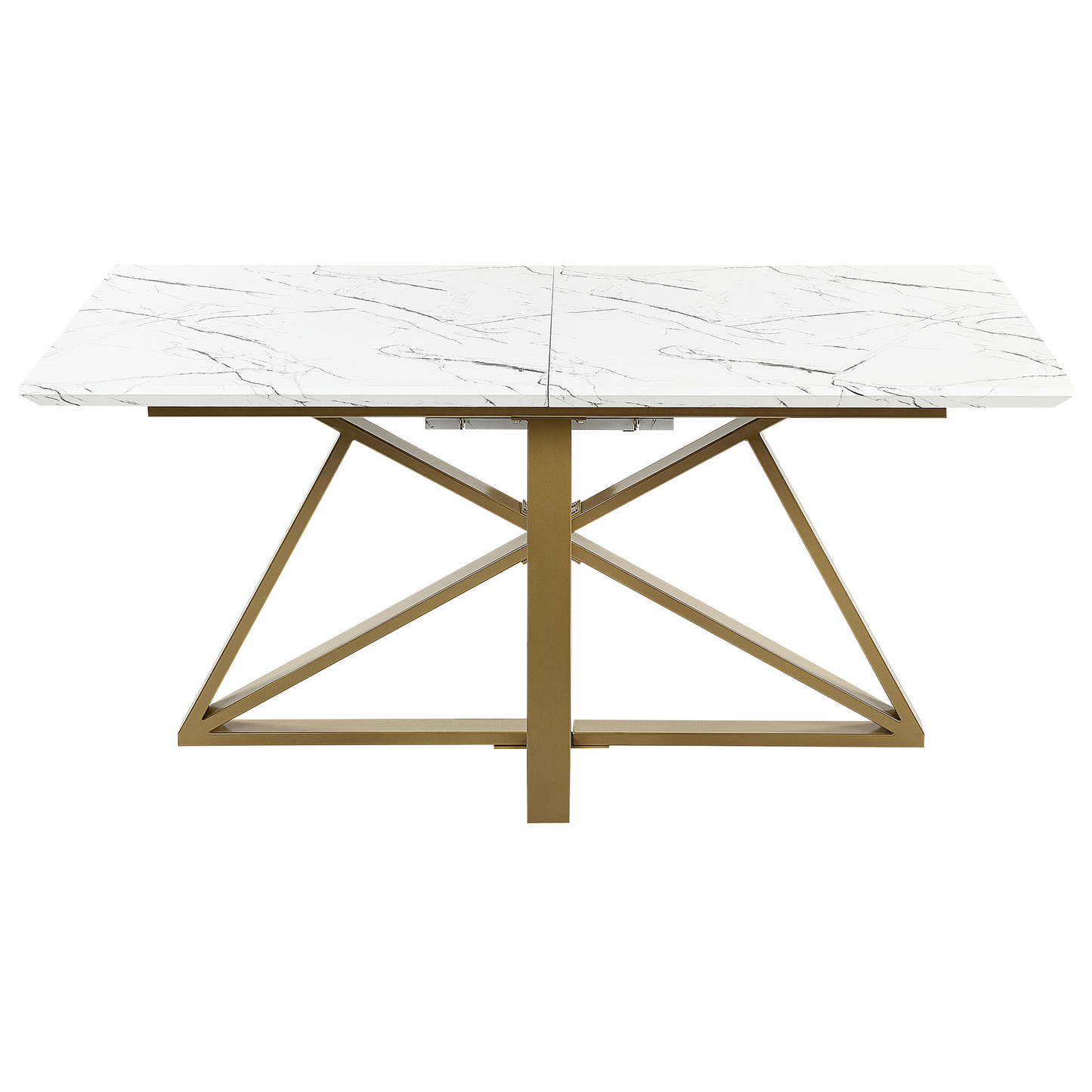 Ausziehbarer Esstisch MAXIMUS Weisser Marmor 160/200 cm 90 cm