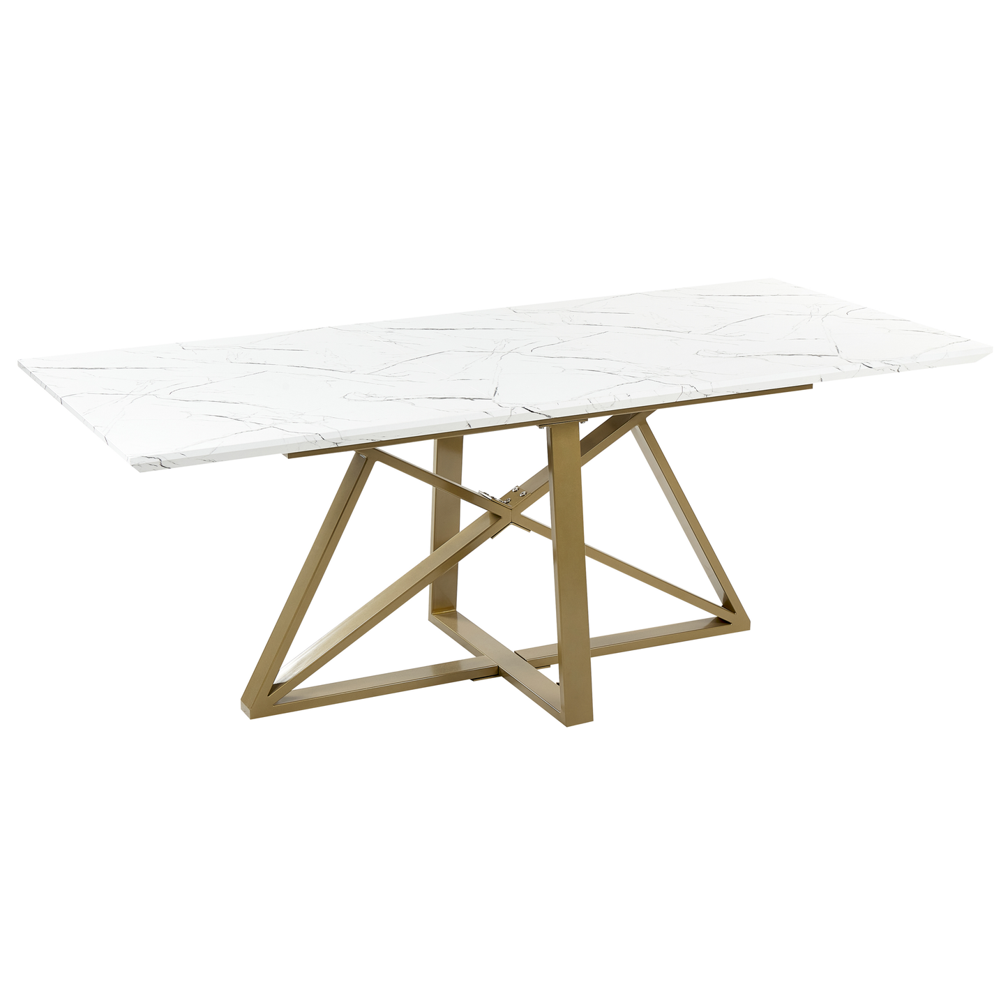 Ausziehbarer Esstisch MAXIMUS Weisser Marmor 160/200 cm 90 cm