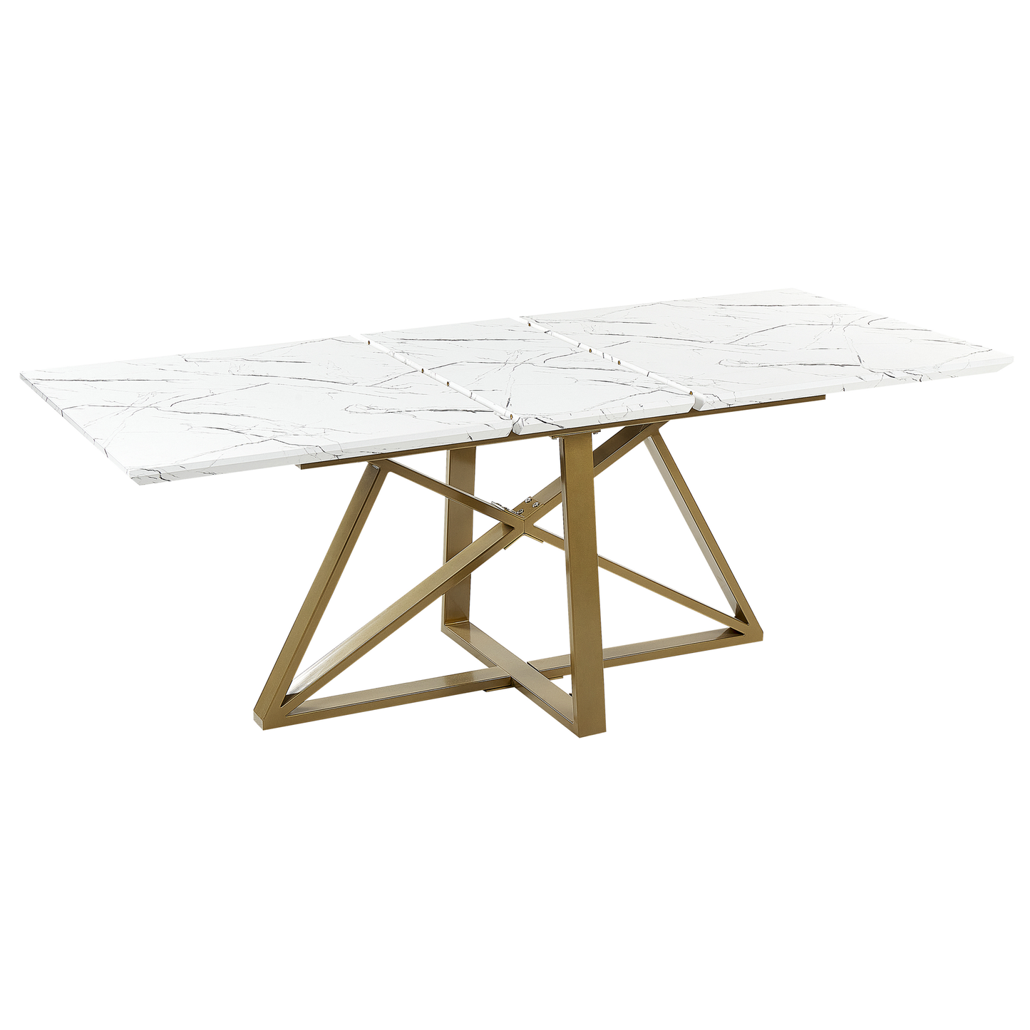 Ausziehbarer Esstisch MAXIMUS Weisser Marmor 160/200 cm 90 cm