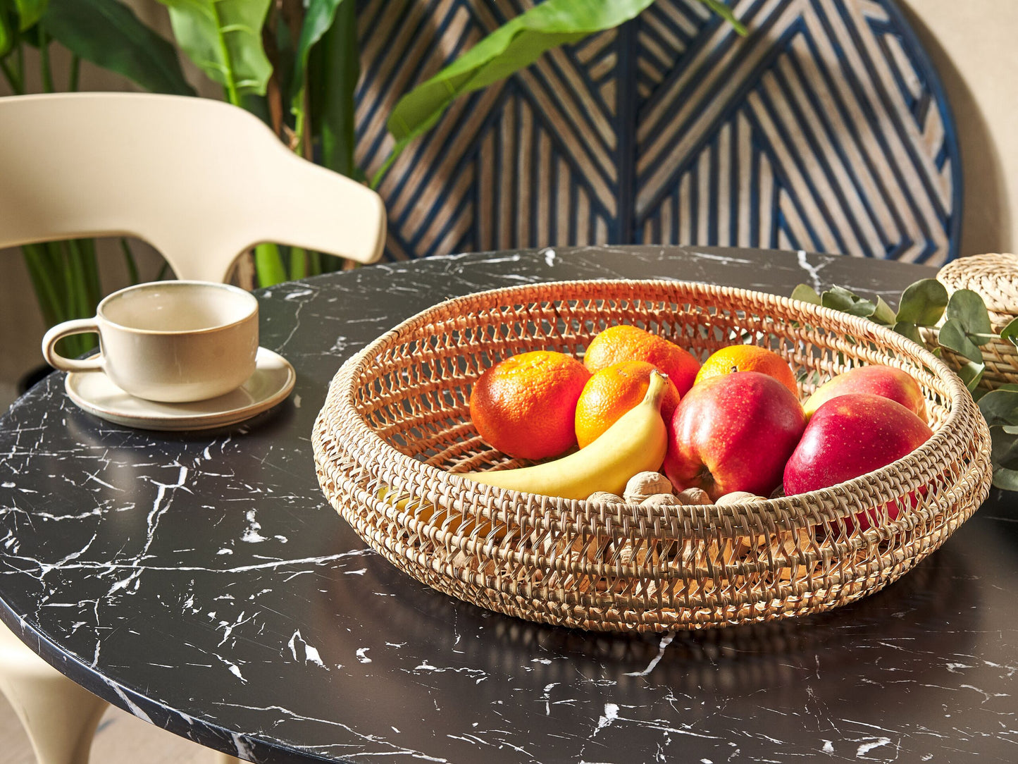 Dekoschale Rattan naturfarben ⌀ 36 cm INDRAGIRI