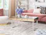 Couchtisch Spiegeleffekt silber mit Schublade NESLE