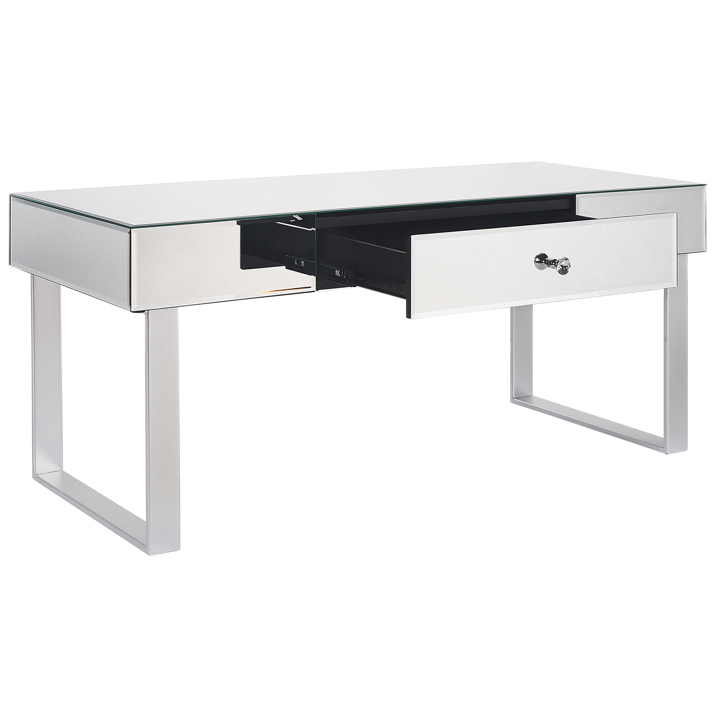 Couchtisch Spiegeleffekt silber mit Schublade NESLE