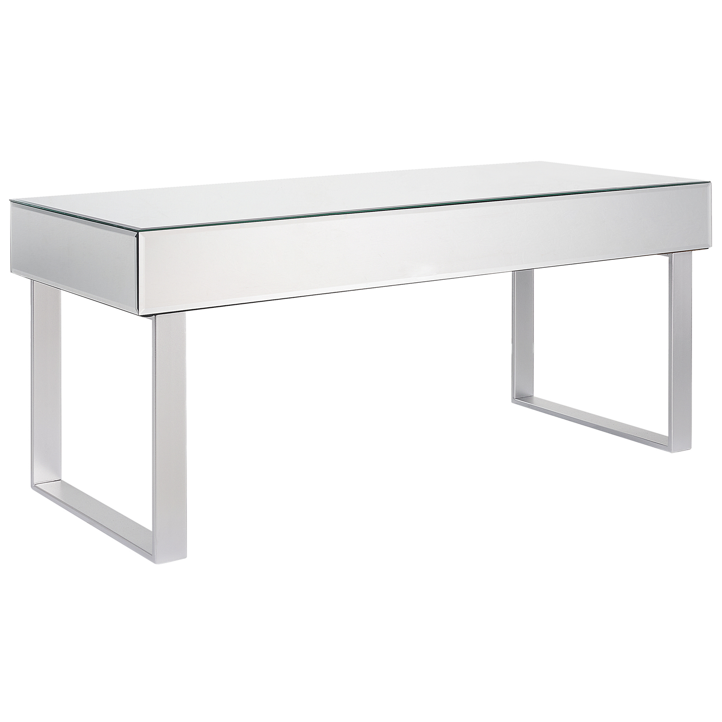 Couchtisch Spiegeleffekt silber mit Schublade NESLE