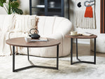 Couchtisch MDF-Platte Pulverbeschichtet Dunkler Holzfarbton TIPPO