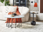 Couchtisch Marmor Optik weiss / schwarz ø 80 cm BERNIE