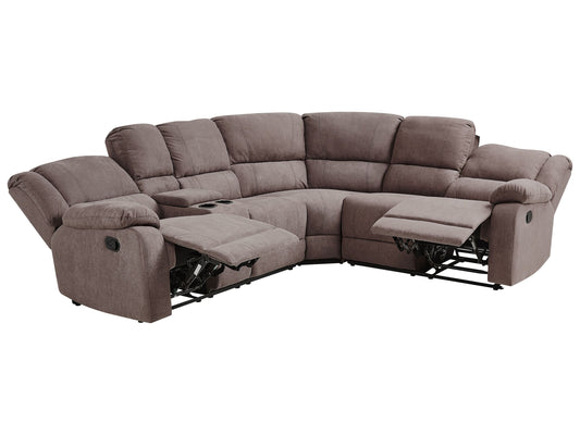 5-Sitzer Ecksofa Stoff manuell verstellbar taupe ROKKE