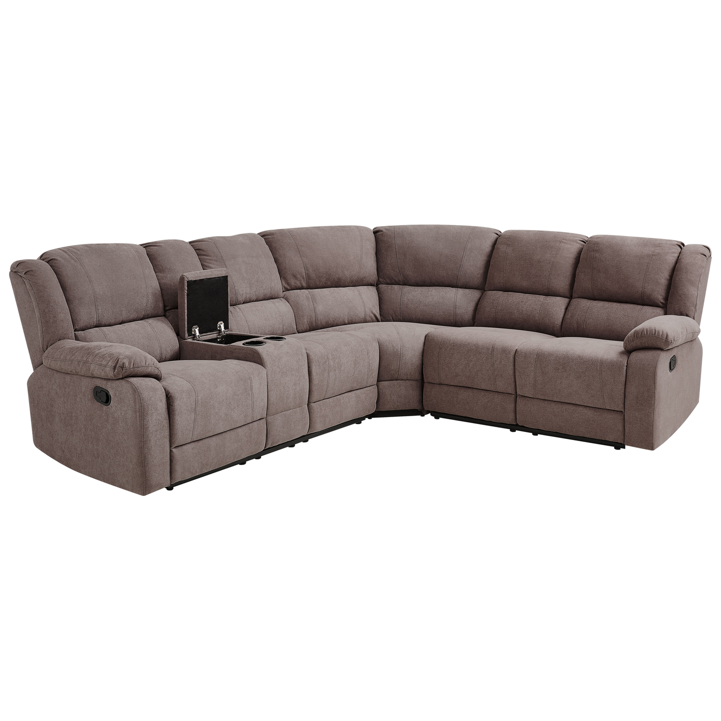 5-Sitzer Ecksofa Stoff manuell verstellbar taupe ROKKE