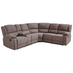 5-Sitzer Ecksofa Stoff manuell verstellbar taupe ROKKE