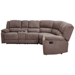 5-Sitzer Ecksofa Stoff manuell verstellbar taupe ROKKE