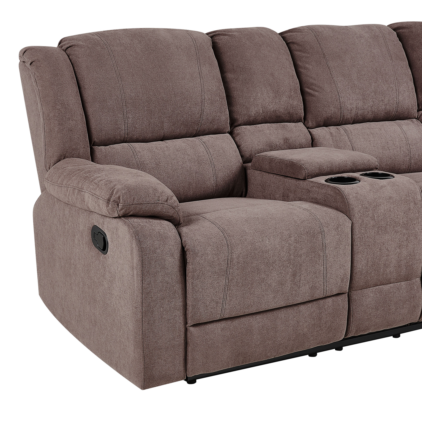 5-Sitzer Ecksofa Stoff manuell verstellbar taupe ROKKE