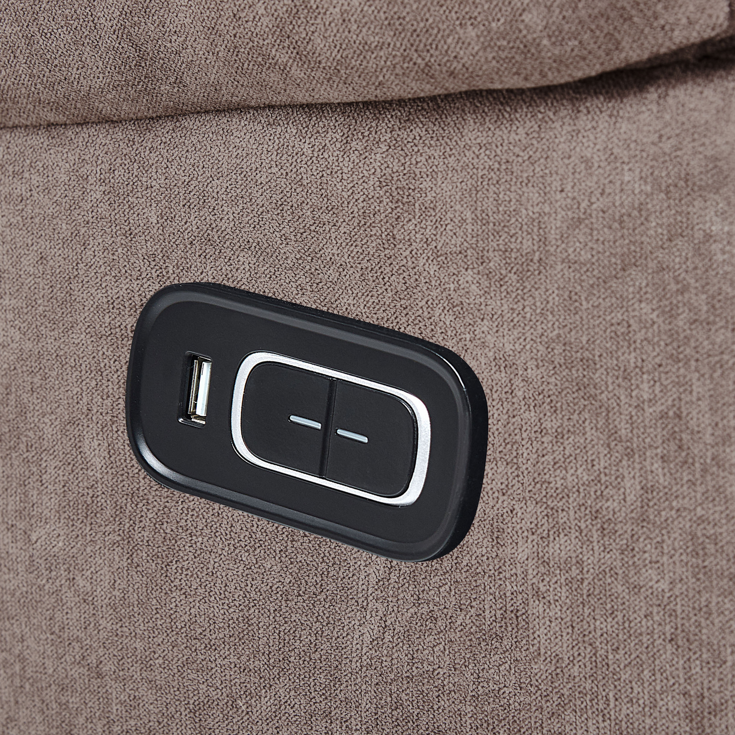 5-Sitzer Ecksofa Stoff elektrisch verstellbar USB-Port taupe ROKKE
