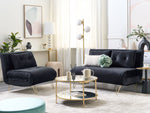 Sofa Set Samtstoff schwarz 3-Sitzer VESTFOLD
