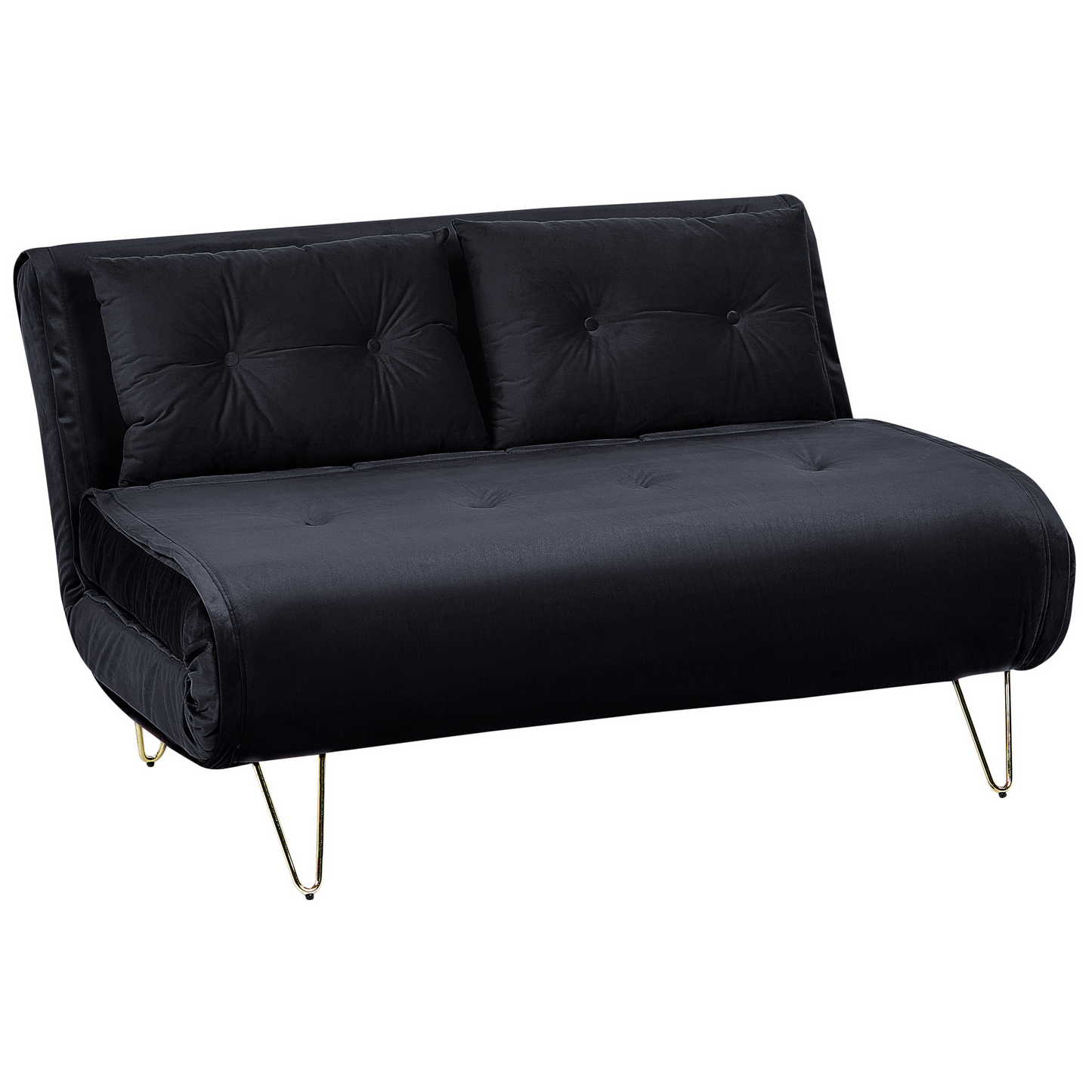 Sofa Set Samtstoff schwarz 3-Sitzer VESTFOLD