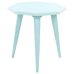 Beistelltisch 2er Set Mangoholz hellblau achteckig KANRI