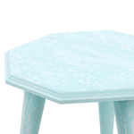 Beistelltisch 2er Set Mangoholz hellblau achteckig KANRI