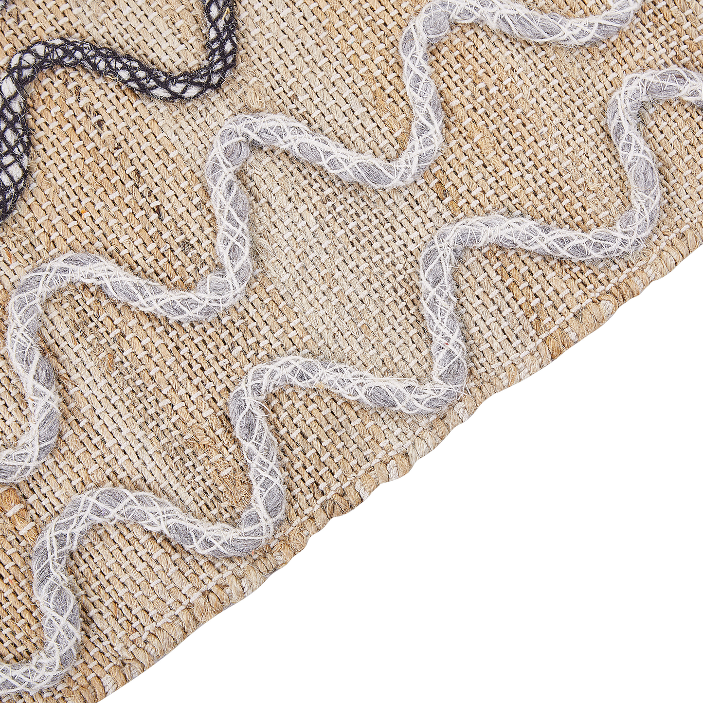 Teppich Jute beige 80 x 150 cm geometrisches Muster Kurzflor SOGUT