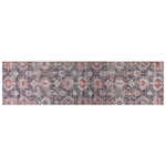 Teppich Baumwolle rot / blau 80 x 300 cm orientalisches Muster Kurzflor KURIN