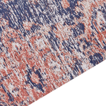Teppich Baumwolle rot / blau 80 x 300 cm orientalisches Muster Kurzflor KURIN