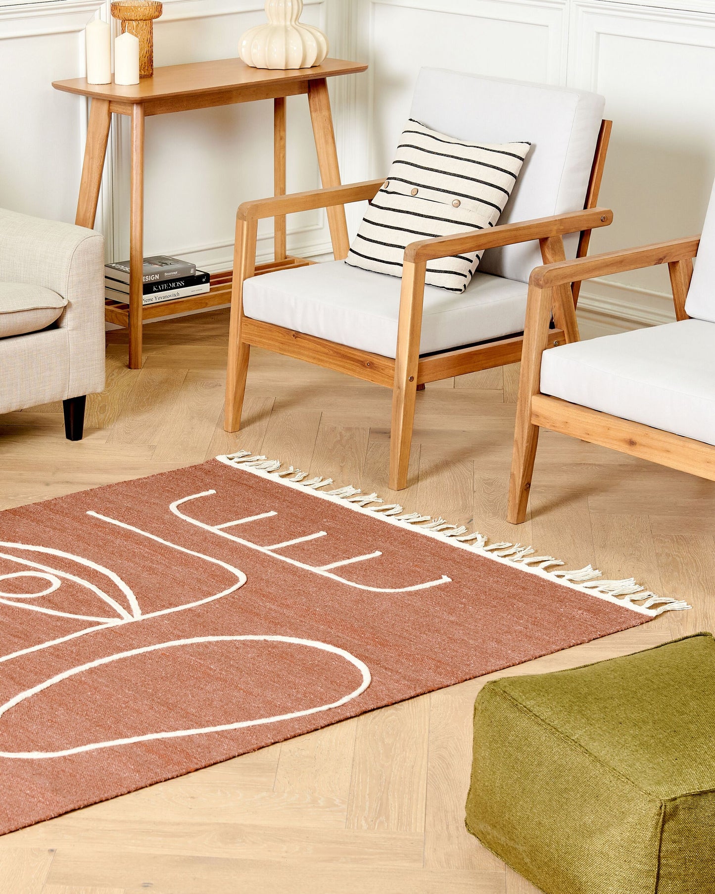 Outdoor Teppich hellrot 140 x 200 cm abstraktes Muster Kurzflor YAVU