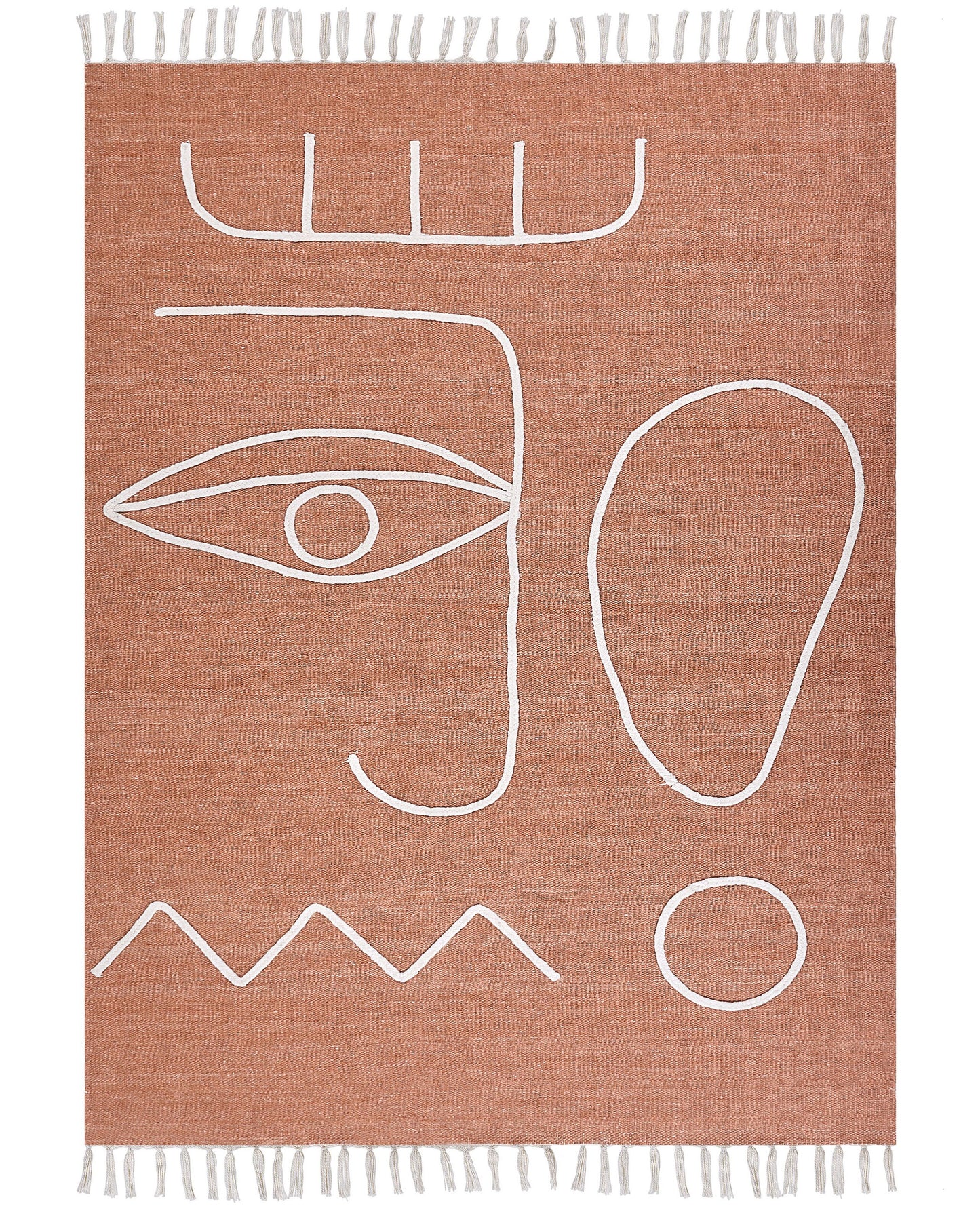 Outdoor Teppich hellrot 140 x 200 cm abstraktes Muster Kurzflor YAVU