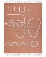 Outdoor Teppich hellrot 140 x 200 cm abstraktes Muster Kurzflor YAVU