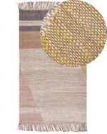 Teppich Jute braun 80 x 150 cm geometrisches Muster Kurzflor SAMLAR 