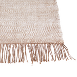 Teppich Jute braun 80 x 150 cm geometrisches Muster Kurzflor SAMLAR 