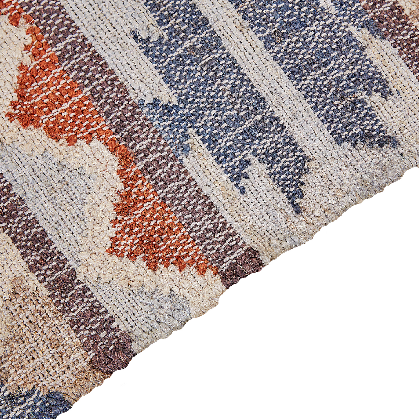 Teppich Jute mehrfarbig 80 x 150 cm geometrisches Muster Kurzflor KALFA