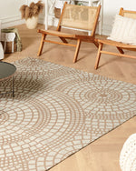 Teppich Jute beige / weiss 200 x 300 cm geometrisches Muster Kurzflor ARIBA