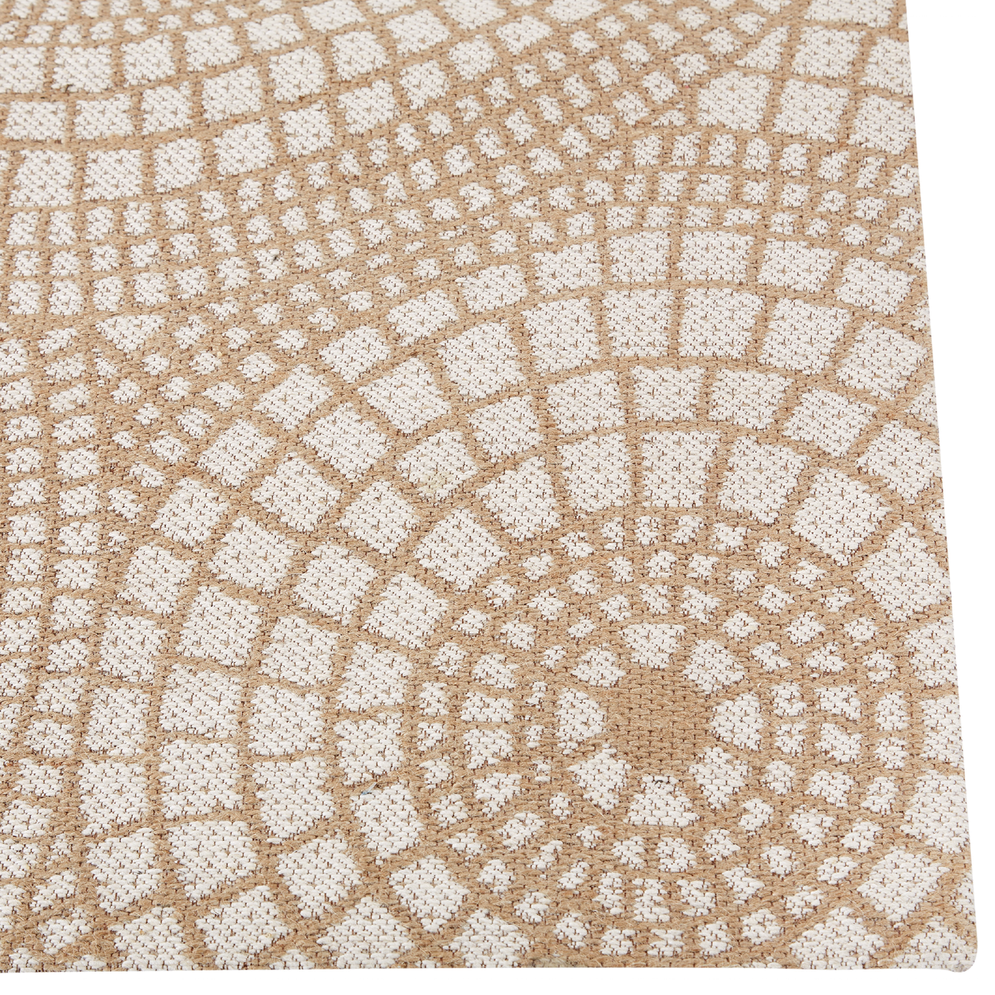 Teppich Jute beige / weiss 200 x 300 cm geometrisches Muster Kurzflor ARIBA