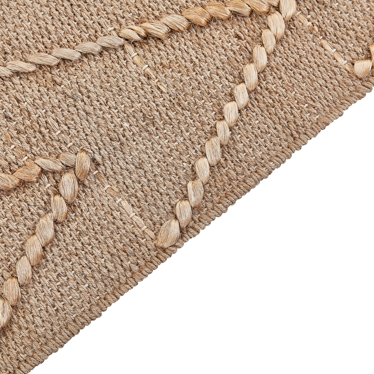 Teppich Jute beige geometrisches Muster 140 x 200 cm Kurzflor DADAY