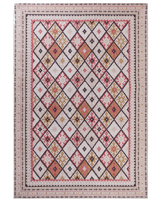 Teppich Baumwolle mehrfarbig geometrisches Muster 160 x 230 cm Kurzflor ANADAG